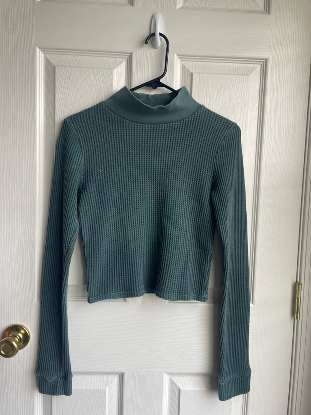 American Eagle Waffle Knit Cropped Turtleneck